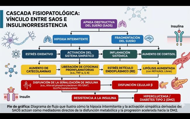 Cascada Neuroendocrina del SAOS y su Impacto en la Señalización de Insulina
